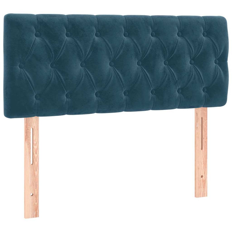 Pat box spring cu saltea, albastru închis, 100x200 cm, catifea