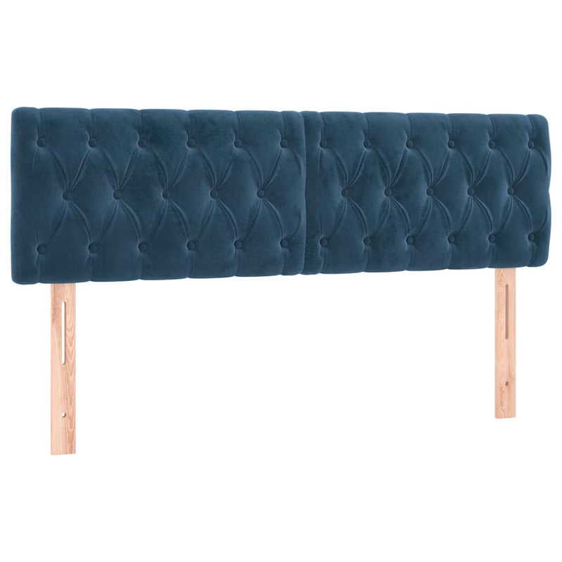 Pat box spring cu saltea, albastru închis, 140x200 cm, catifea