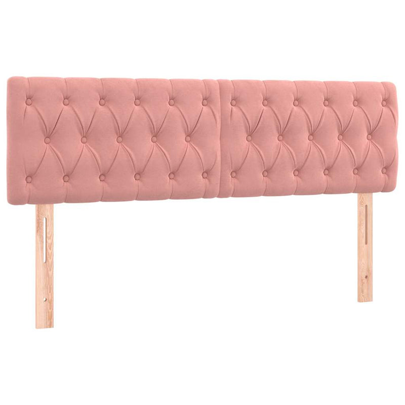 Pat box spring cu saltea, roz, 140x200 cm, catifea