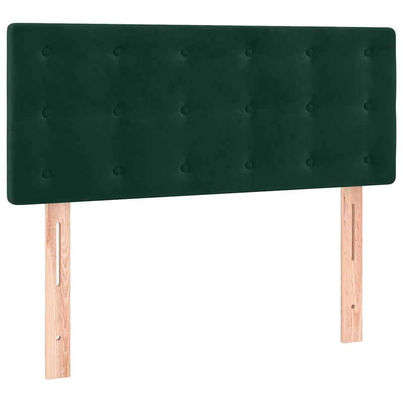 Pat box spring cu saltea, verde închis, 90x200 cm, catifea