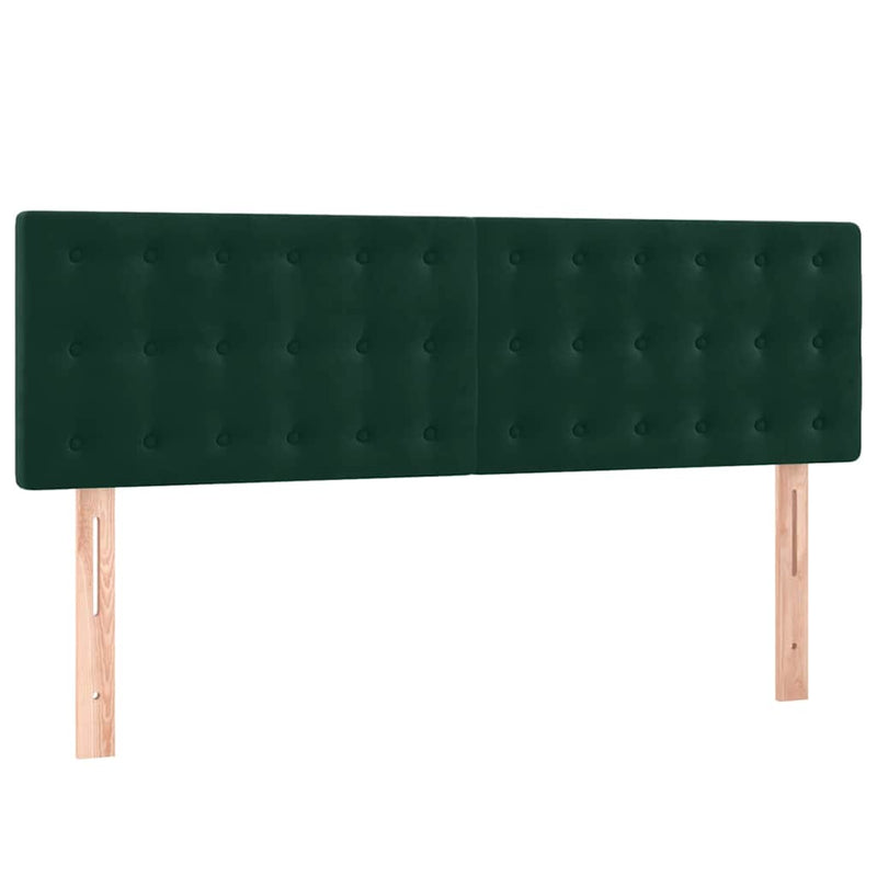 Pat box spring cu saltea, verde închis, 140x190 cm, catifea