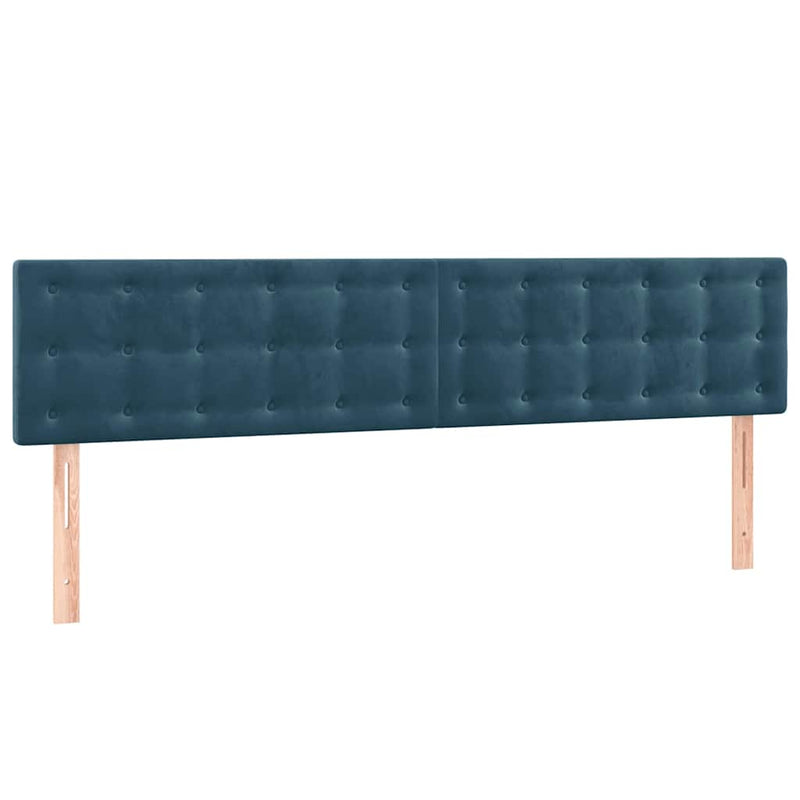 Pat box spring cu saltea, albastru închis, 180x200 cm, catifea