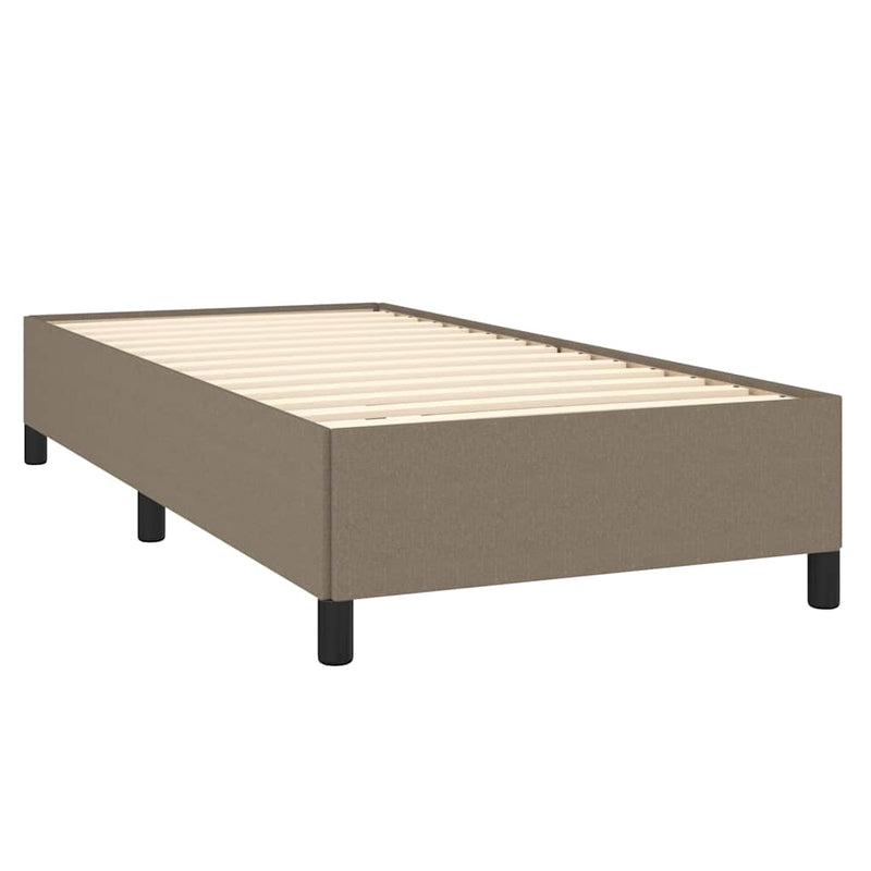 Pat box spring cu saltea, gri taupe, 100x200 cm, textil