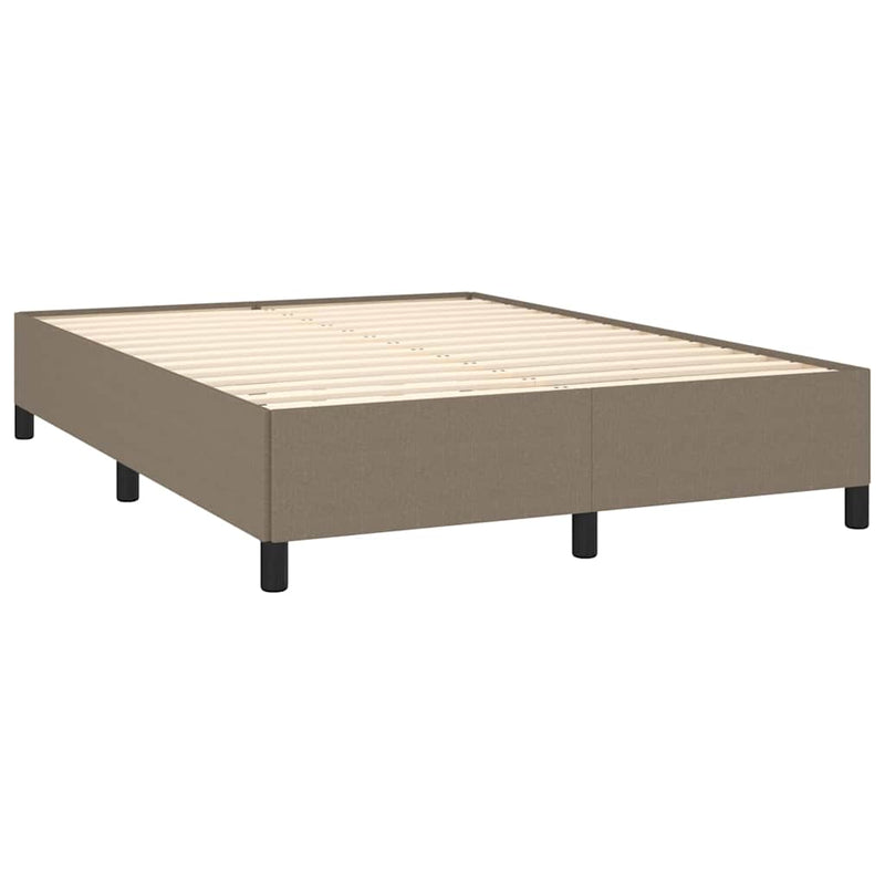 Pat box spring cu saltea, gri taupe, 140x200 cm, textil