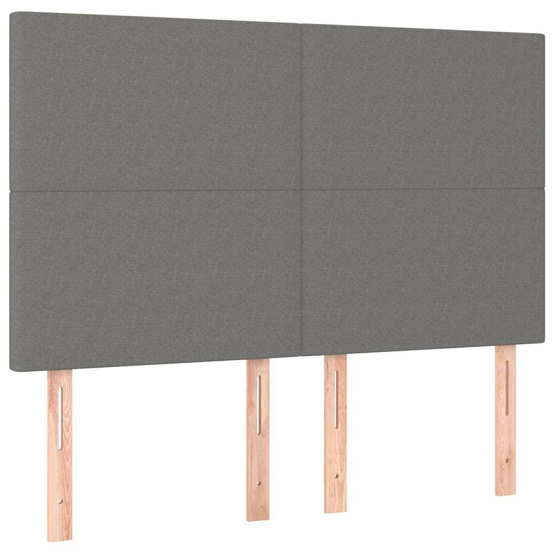 Pat box spring cu saltea, gri închis, 180x200 cm, textil