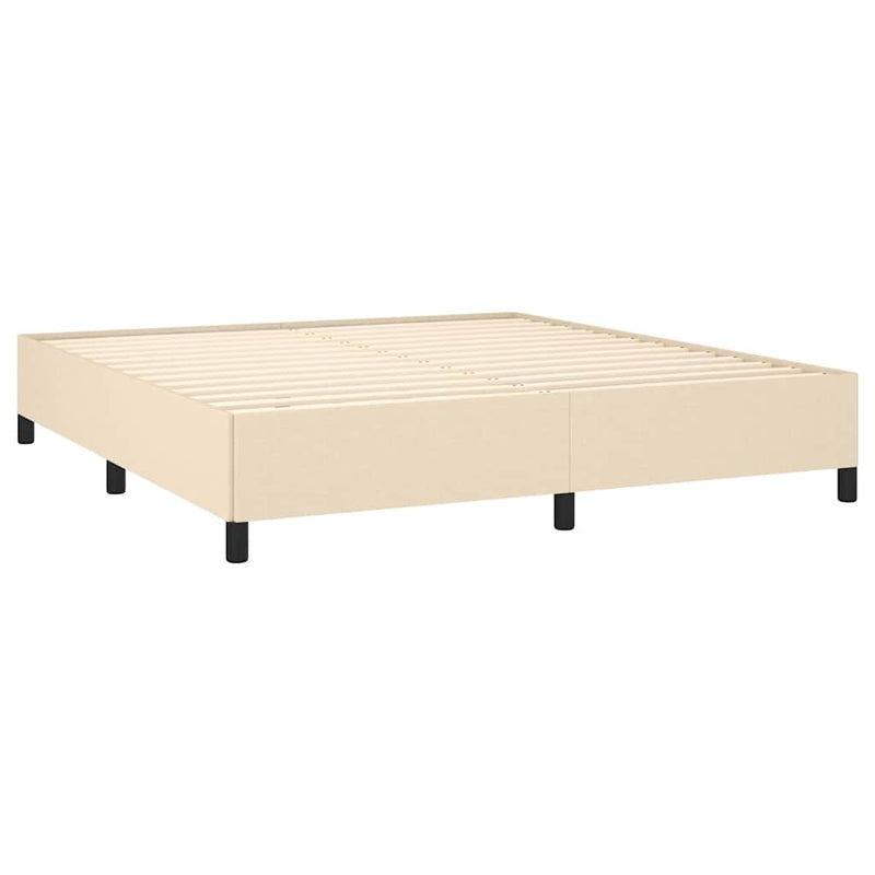 Pat continental cu saltea, crem, 180x200 cm, textil