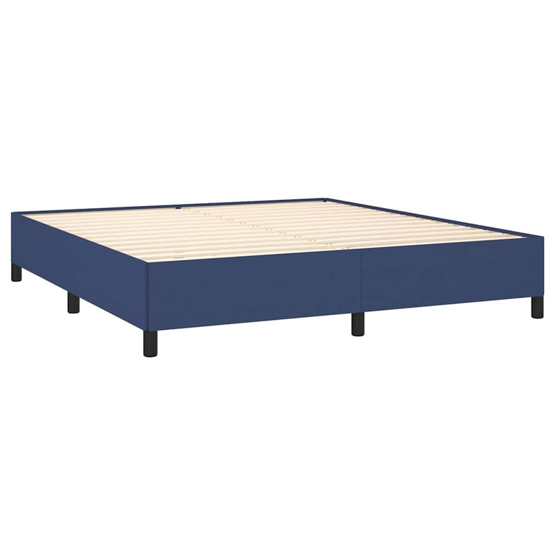 Pat box spring cu saltea, albastru, 180x200 cm, material textil