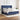 Pat box spring cu saltea, albastru, 180x200 cm, material textil