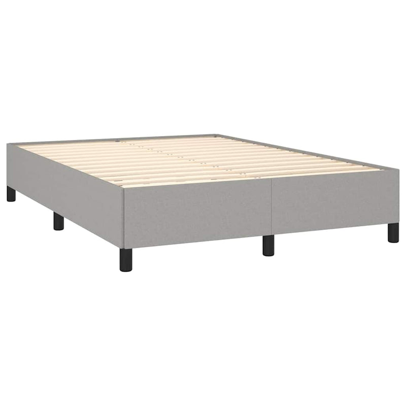 Pat box spring cu saltea, gri deschis, 140x190 cm, textil