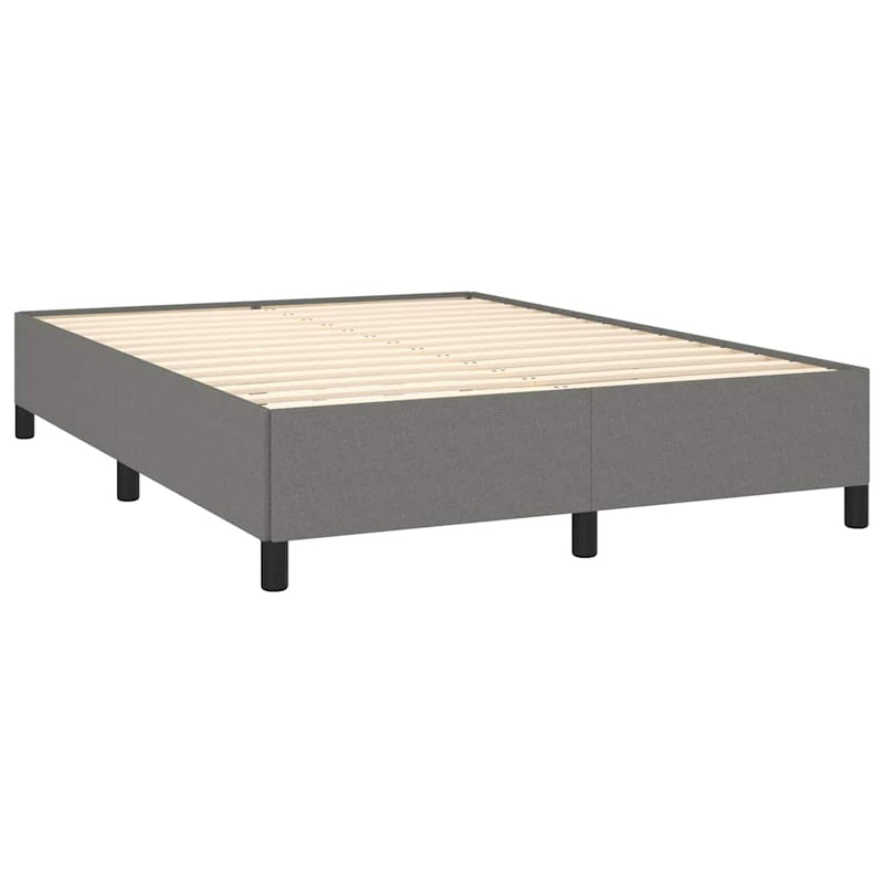 Pat box spring cu saltea, gri închis, 140x190 cm, textil