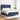 Pat box spring cu saltea, albastru, 140x200 cm, textil
