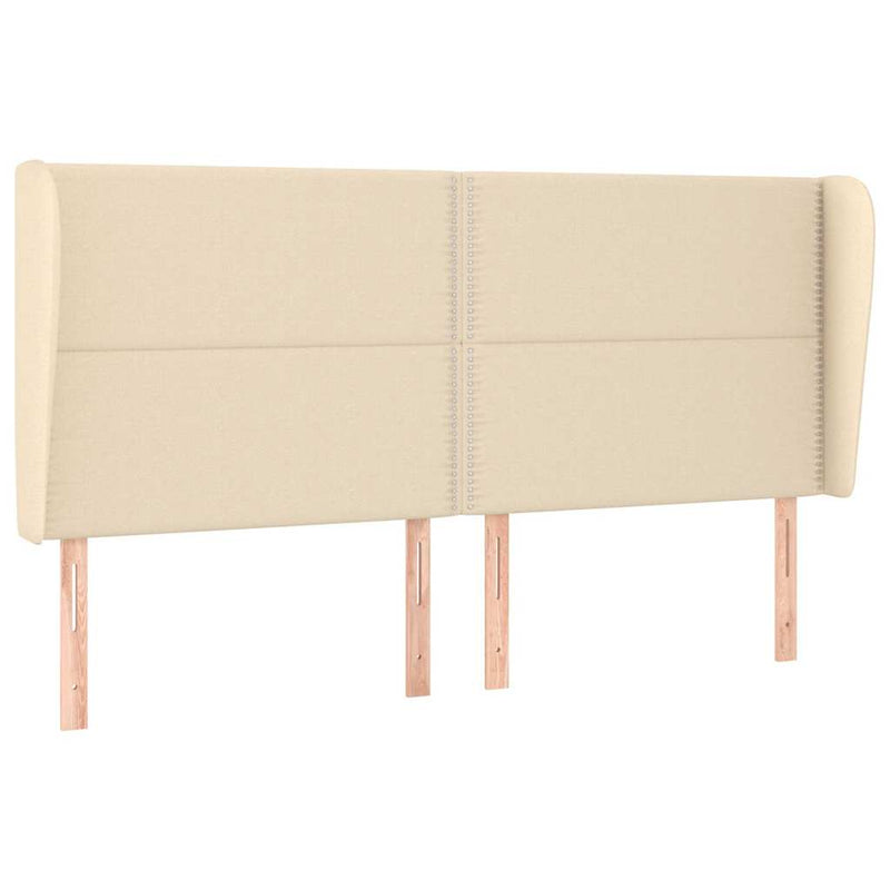 Pat continental cu saltea, crem, 180x200 cm, textil