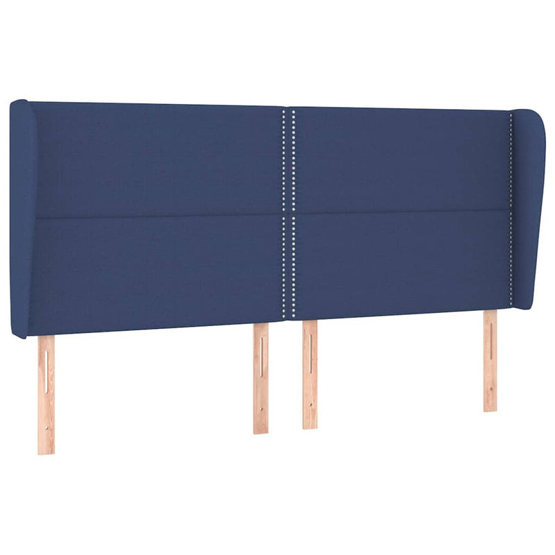 Pat box spring cu saltea, albastru, 180x200 cm, material textil
