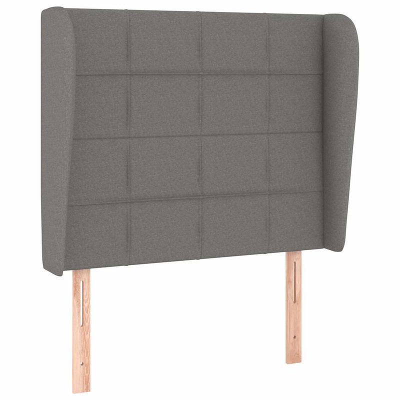 Pat box spring cu saltea, gri închis, 90x190 cm, textil