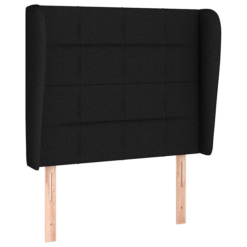 Pat box spring cu saltea, negru, 90x190 cm, textil