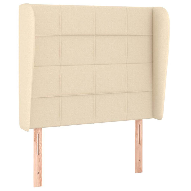 Pat box spring cu saltea, crem, 90x190 cm, textil