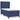 Pat box spring cu saltea, albastru, 90x190 cm, textil
