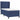 Pat box spring cu saltea, albastru, 90x190 cm, textil