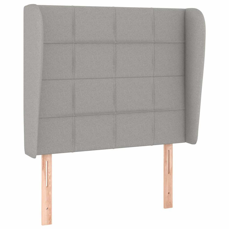 Pat box spring cu saltea, gri deschis, 90x200 cm, textil