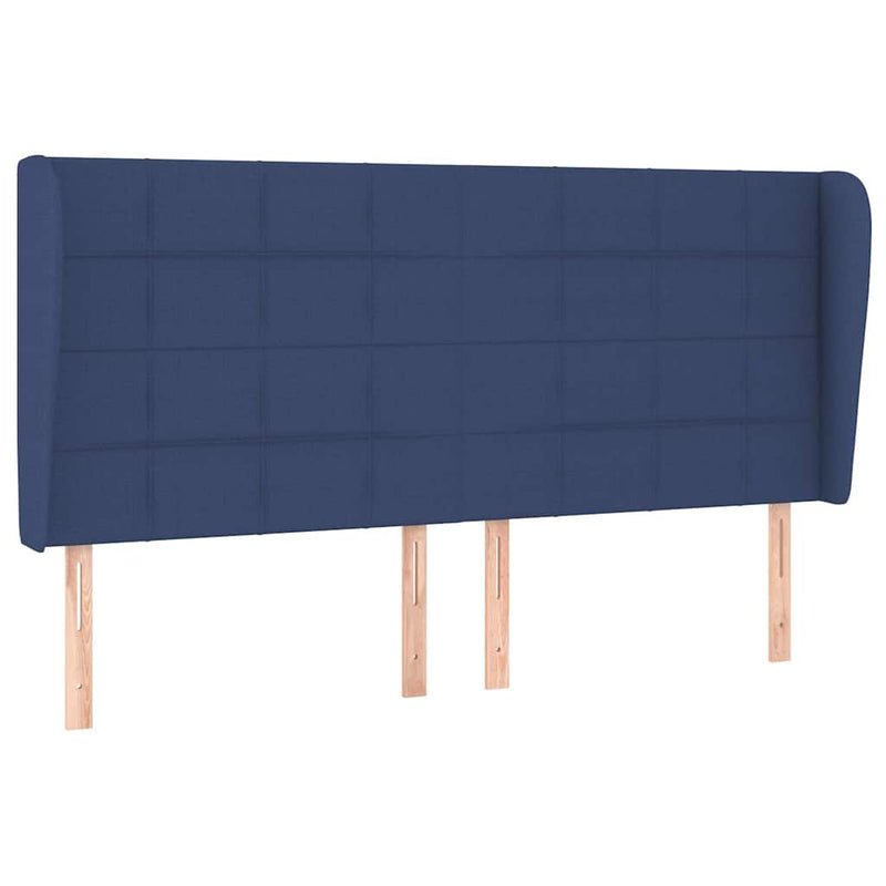 Pat box spring cu saltea, albastru, 180x200 cm, material textil
