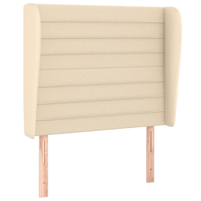 Pat box spring cu saltea, crem, 80x200 cm, textil