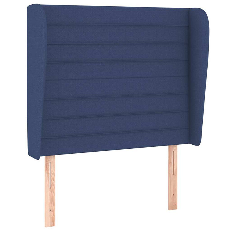 Pat box spring cu saltea, albastru, 80x200 cm, textil