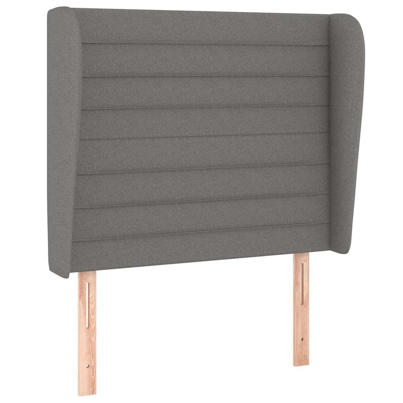 Pat box spring cu saltea, gri închis, 90x190 cm, textil