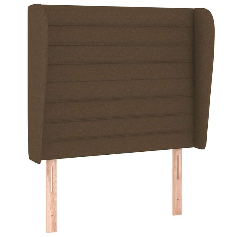 Pat box spring cu saltea, maro închis, 90x190 cm, textil