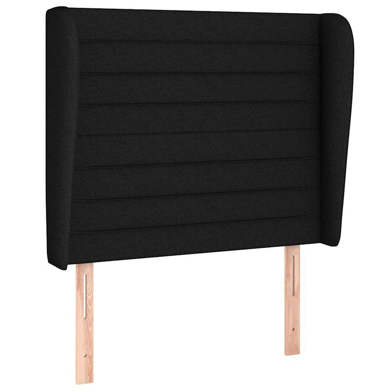 Pat box spring cu saltea, negru, 100x200 cm, textil