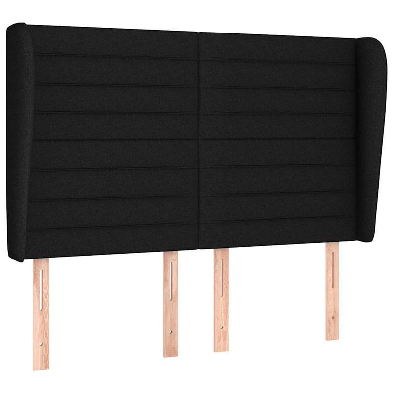 Pat box spring cu saltea, negru, 140x190 cm, textil