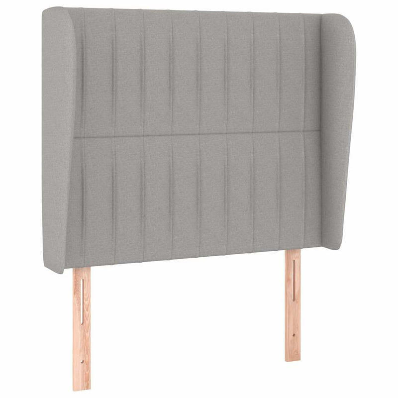 Pat box spring cu saltea, gri deschis, 100x200 cm, textil