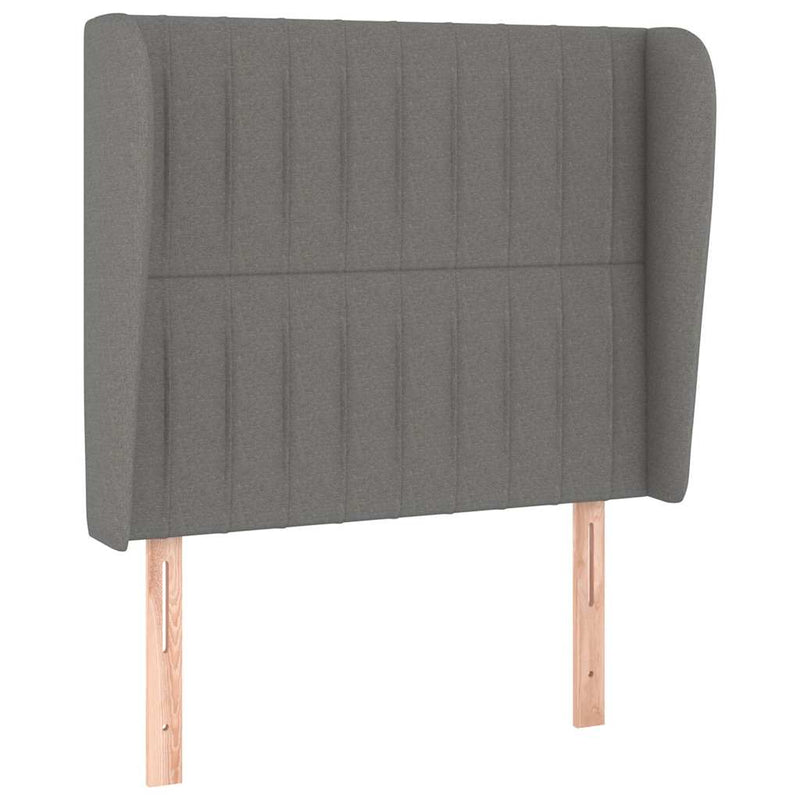 Pat box spring cu saltea, gri închis, 100x200 cm, textil