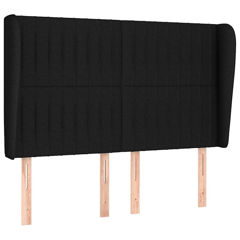 Pat box spring cu saltea, negru, 140x190 cm, textil