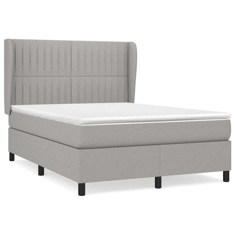 Pat continental, gri deschis, 140x200 cm, material textil