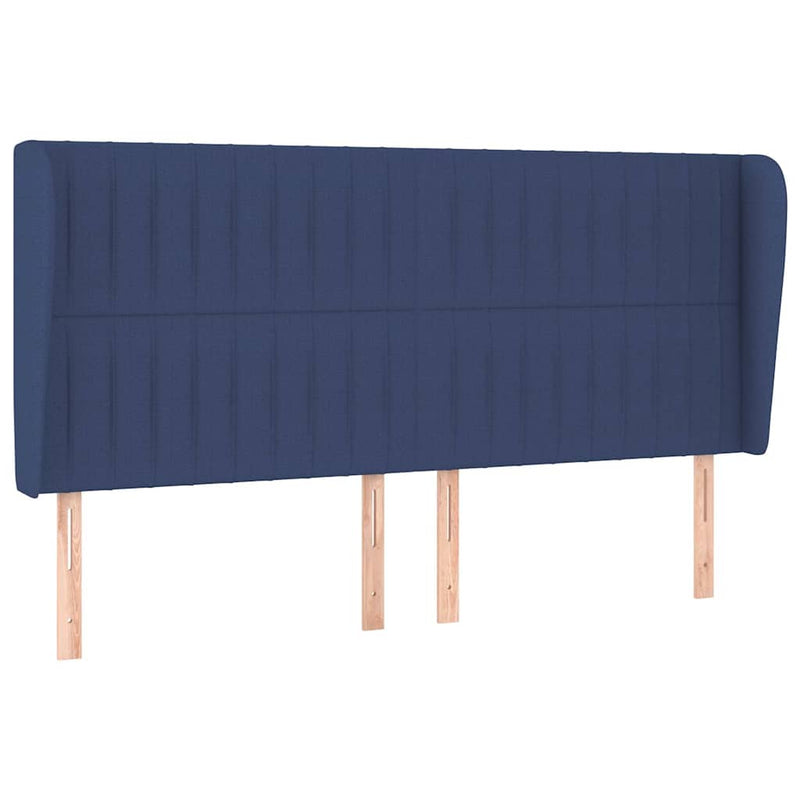 Pat box spring cu saltea, albastru, 180x200 cm, material textil