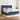 Pat box spring cu saltea, albastru, 180x200 cm, material textil