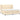 Pat box spring cu saltea, crem, 200x200 cm, textil
