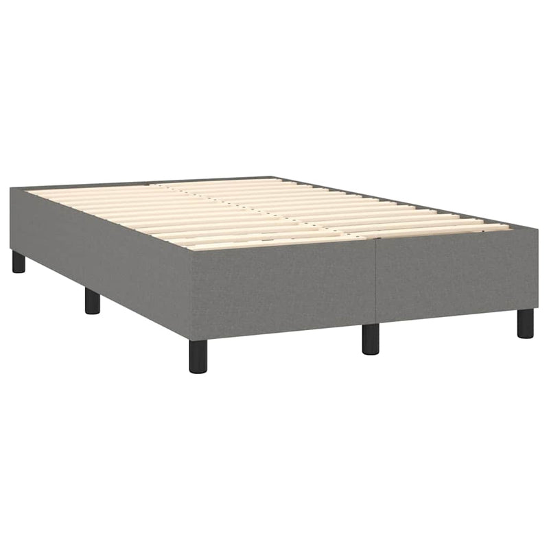 Pat box spring cu saltea, gri închis, 140x190 cm, textil