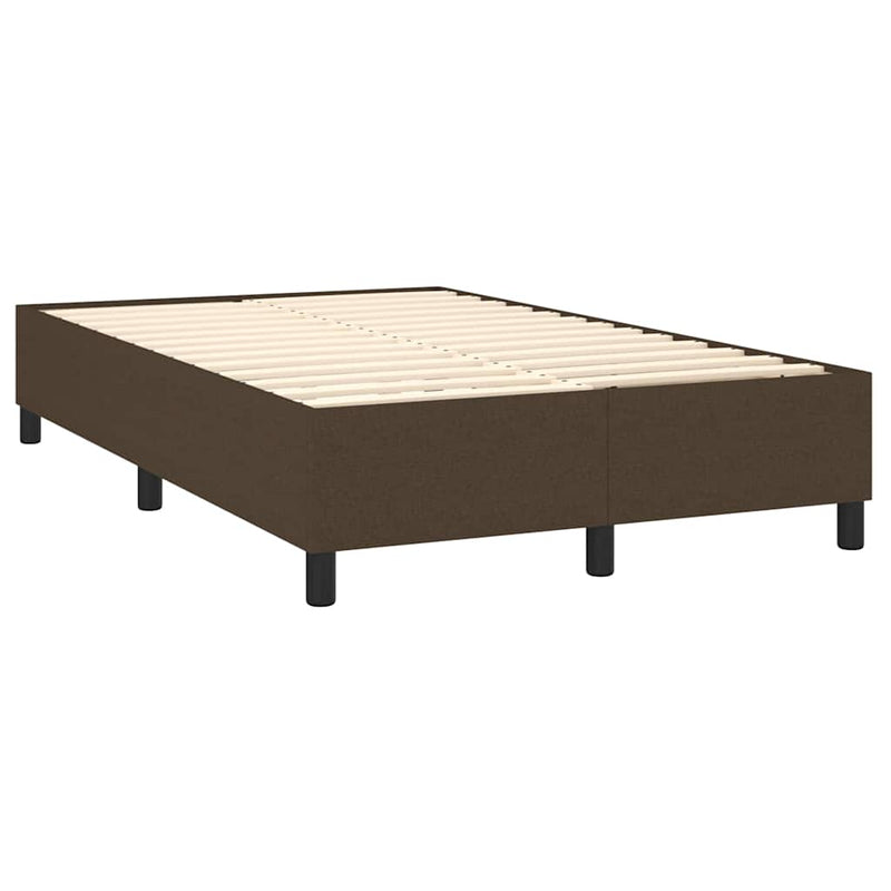 Pat box spring cu saltea, maro închis, 140x200 cm, textil