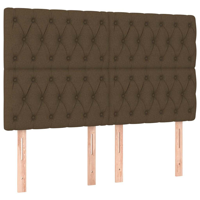 Pat box spring cu saltea, maro închis, 140x200 cm, textil