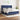 Pat continental cu saltea, albastru, 160x200cm, material textil