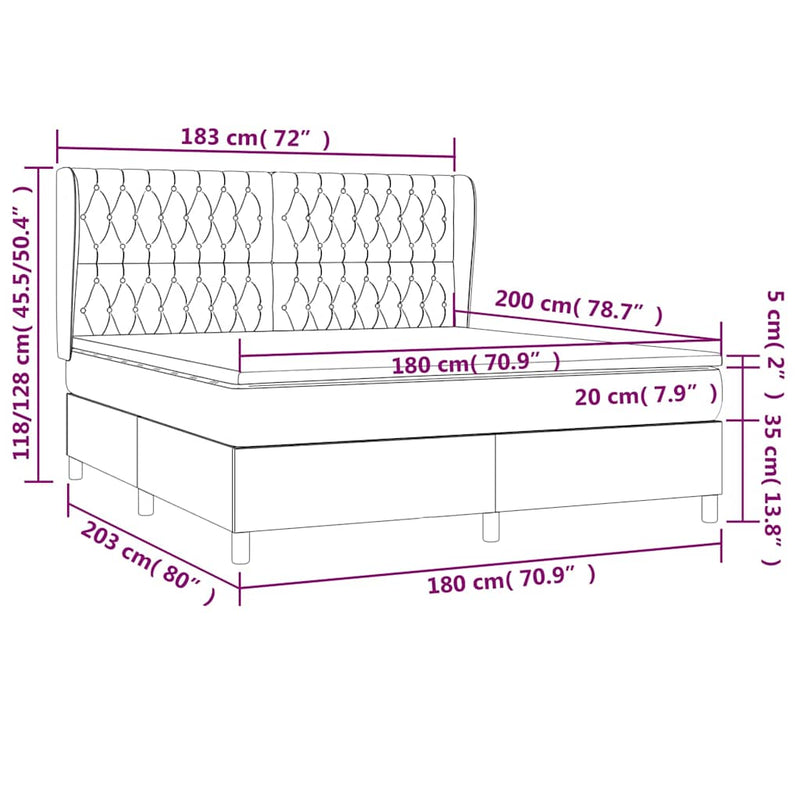 Pat continental, gri deschis, 180x200 cm, material textil