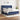 Pat continental cu saltea, albastru, 160x200cm, material textil