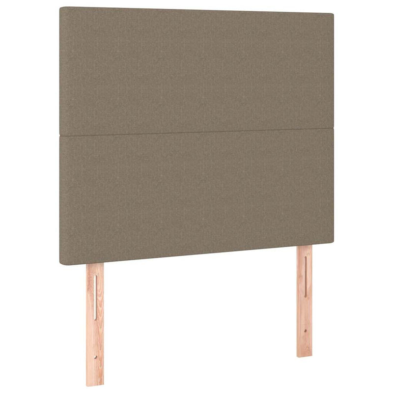 Pat box spring cu saltea, gri taupe, 90x190 cm, textil