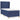 Pat box spring cu saltea, albastru, 90x200 cm, textil