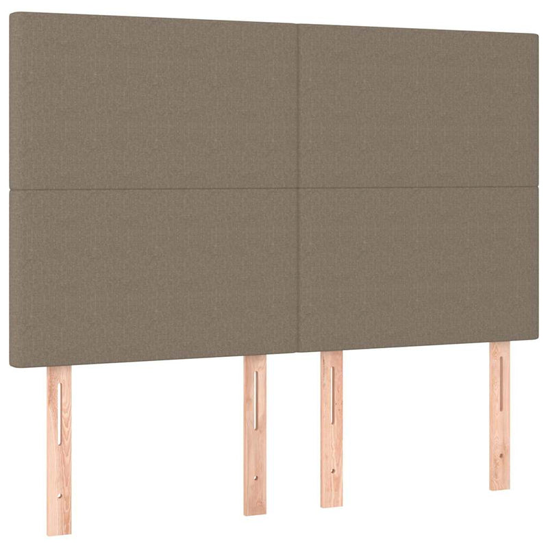 Pat box spring cu saltea, gri taupe, 140x200 cm, textil