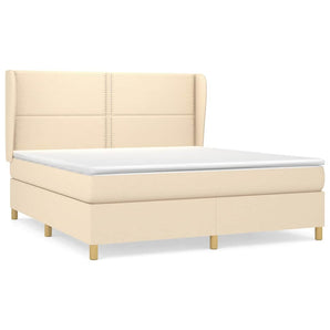 Pat continental cu saltea, crem, 180x200 cm, textil