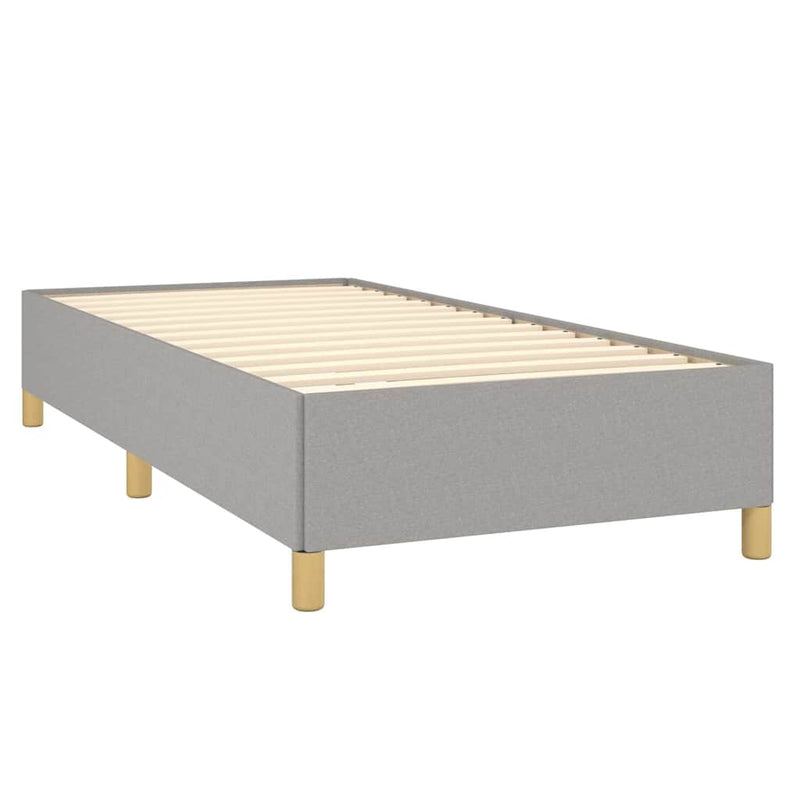 Pat box spring cu saltea, gri deschis, 90x190 cm, textil