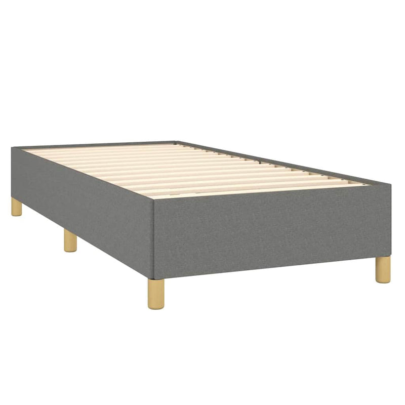 Pat box spring cu saltea, gri închis, 90x190 cm, textil