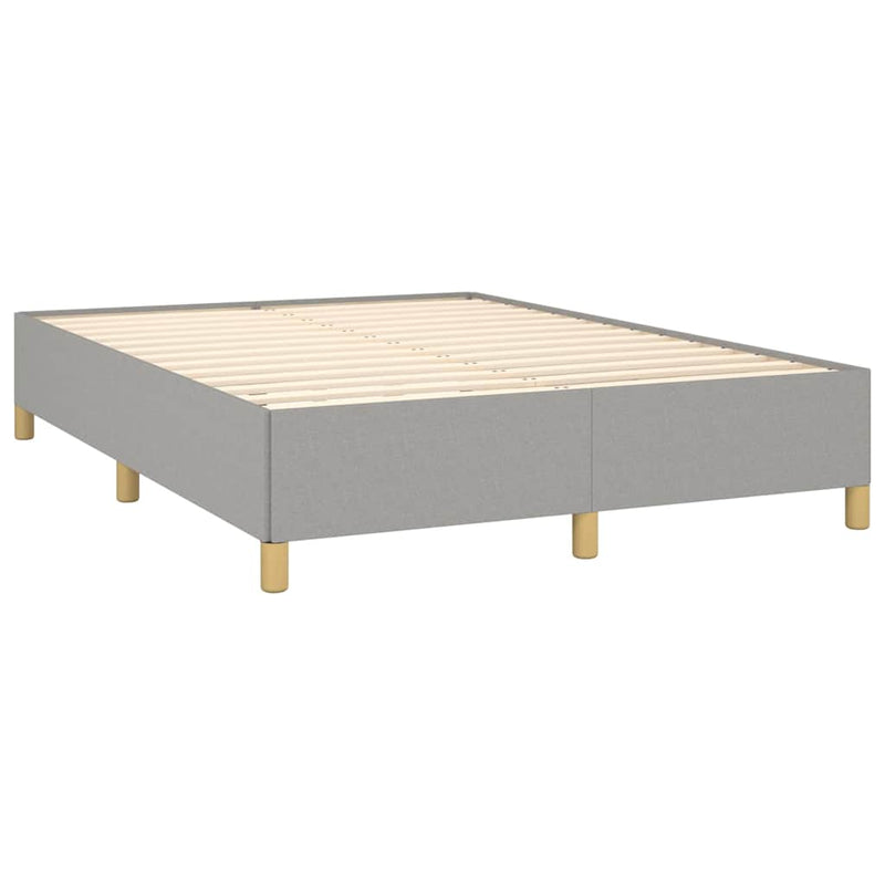 Pat box spring cu saltea, gri deschis, 140x190 cm, textil